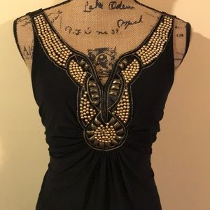 Black with gold maxi dress